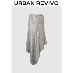 URBAN REVIVO Women's Floral Fishtail Skirt UIG550010 - Elegant, Chic Springtok-Inspired Women's Bottoms