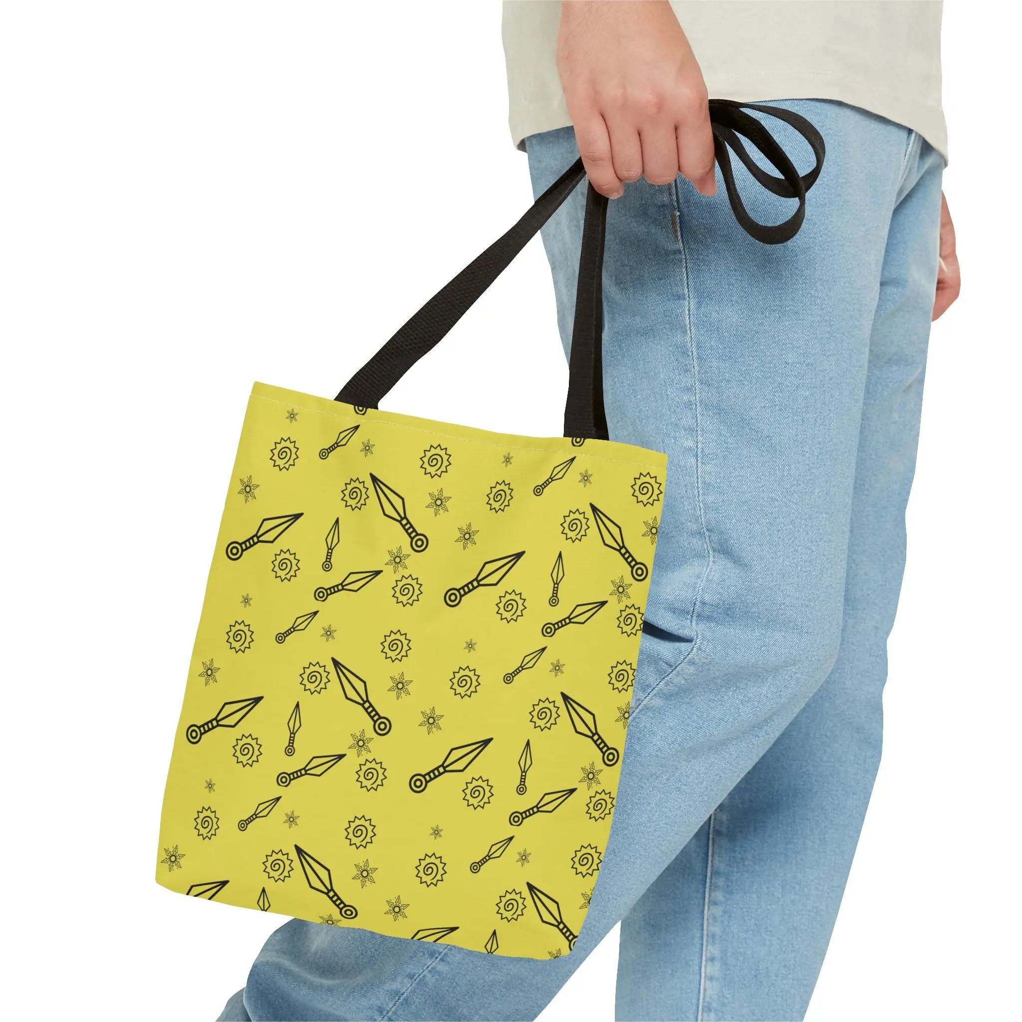 Fighting Dreamers Tote Bag | Naruto Inspired Yellow Canvas