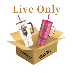 【2 items Live Bundle 】2 Insulated Stainless Steel Cups；Leak Proof; size among 14oz, 24oz ,32oz, 40oz, 50oz Keep Cold 24 Hours Warm 8 Hours ;1cup +1 water-proof lunch bag or totebag, keep food warm 4 hours