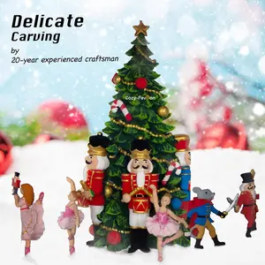 Christmas Snow Globes Musical Lantern with Timer, Nutcracker Figures Rotate with Music, Swirling Glitter Christmas Tree Ornaments for Friends, 12.7''…