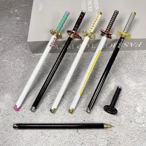 7.8inch Metal Katana Ballpoint Pen for Writing Japanese Anime Creative Unique Retractable Cylinder Pen Teacher Office School Supplies Christmas Gift Special Pen