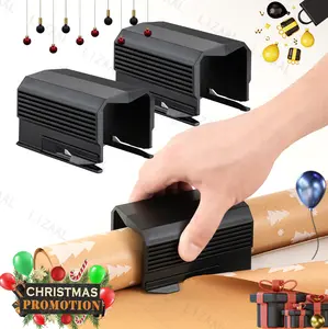 2 Pack Black Gift Wrap Cutters, Wrapping Paper Cutting Tool, Perfect for Christmas, Halloween, and Birthday Packaging Double-Sided Christmas wrap paper paper cutter