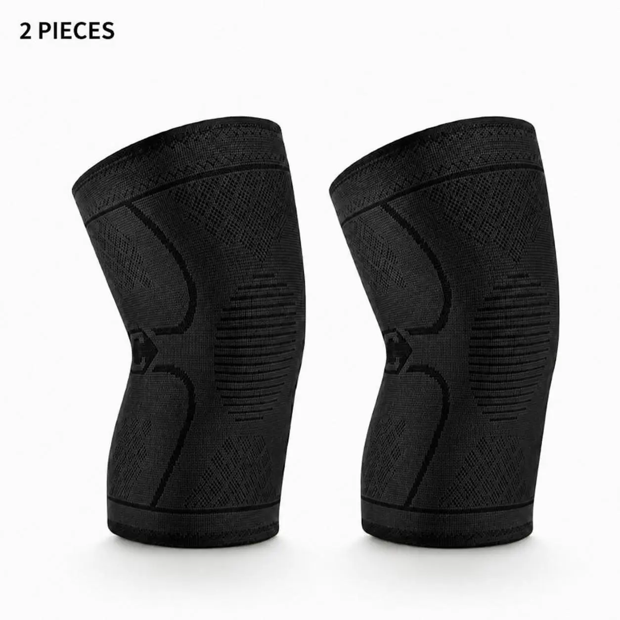 2 Pack Compression Knee Sleeves, Breathable Knee Support for Sports.