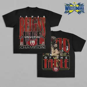 Roman Reigns Head of the Table T-Shirt, Double Sided Heavy Cotton Graphic Tee, Tribal Chief Wrestling Shirt, Universal Champion Streetwear, Unisex Fan Apparel, Breathable DTG Print