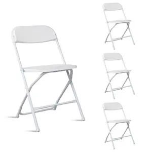 chair outdoor sport camping chair 4pcs Injection Molding Classic Garden Plastic Folding Chair White Portable Stackable Folding Chairs