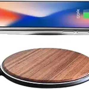 15w Wooden Wireless Charger, Stylish Design, USB Type C Cable, Compatible with iPhone 15, 14, 13 Pro Max, Samsung Galaxy Ultra, AirPods