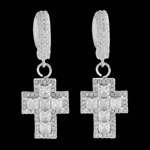 Hip Hop Cross TF Earrings, Classic Unisex Men's Simple Trendy Jewelry