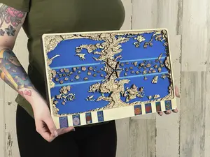 Grand Line Pacifica 3D World Map Wooden Multi Layer Anime Decor Fan Art