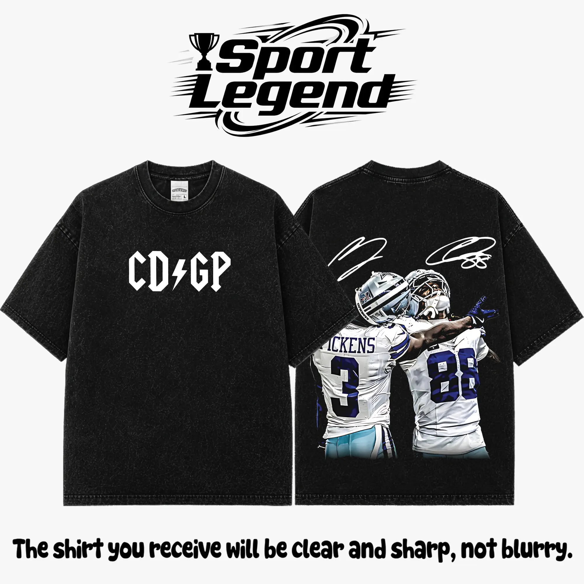 'CDxGP' Ceedee Lamb and George Pickens For Cowboys Nation Cotton T-Shirt Sweatshirt Hoodie (Made In US), Cowboys Football Fans Hoodie Shirt, Gift For Football Fans, Game Day Outfit