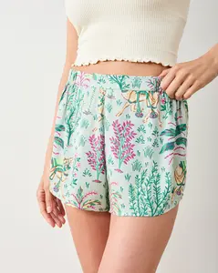 Camel's Courtyard - Eco Satin Sweet Dreams Shorts - Avocado