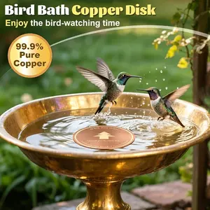 Outdoor Tree-Shaped Bird Bath, Thickened Pure Copper Plate, 1mm Durable, Water Purification, Compatible with All Outdoor Feeders and Fountains