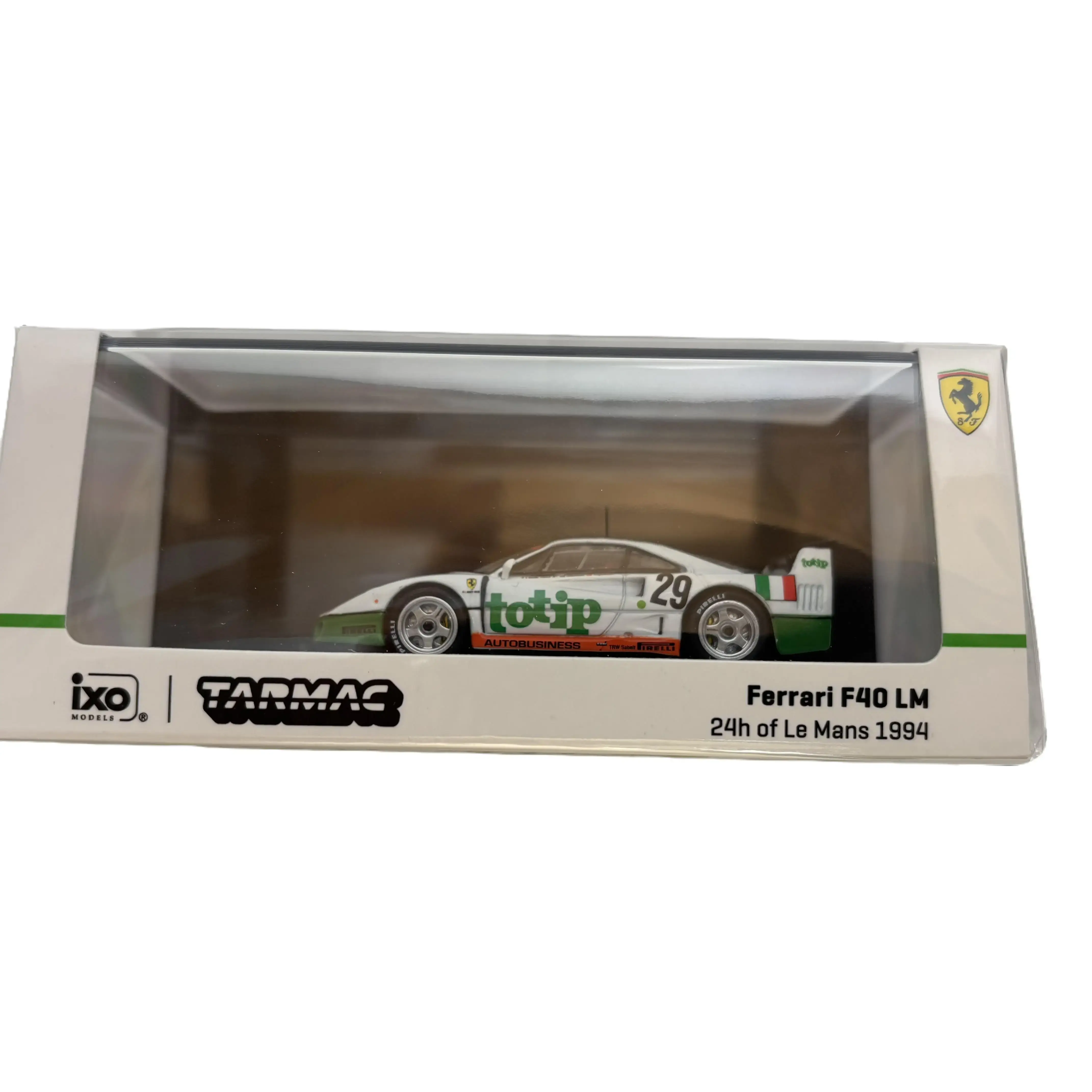 TARMAC 1:64 Scale Diecast Model Car of Ferrari F40 LM #29 - Limited Edition, True to Scale Detail, 24 Hours of Le Mans 1994, Model Cars Collection