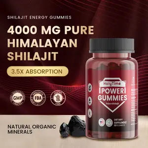 HolyTime Himalayan Shilajit Gummies | Formulated with niacin, taurine, inositol, tribulus terrestris, and other herbal ingredients | Sugar-Free | 60 Gummies | Boosts Energy, Strength, and Endurance