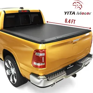 6.4 FT Bed [Fits 2009-2018 Dodge Ram 1500 & 2019-2024 Ram 1500 Classic & 2010-2026 Ram 2500 3500] Soft Quad-fold Tonneau Cover, without Rambox - Yitamotor