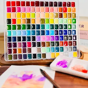 150 Vibrant Pearlescent Watercolor Pigments, Portable Metal Solid Paint Set, Watercolor Painting Supplies, Designed for Painting, Nail Art and Various DIY Crafts