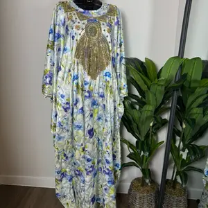 Elegant Comfy Fabric Satin Silk Hand-Beaded Dress