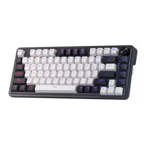 Redragon K673 PRO 75% Wireless Gasket RGB Gaming Keyboard, 3-Modes 81 Keys Compact Mechanical Keyboard Hot-Swap Red Switch
