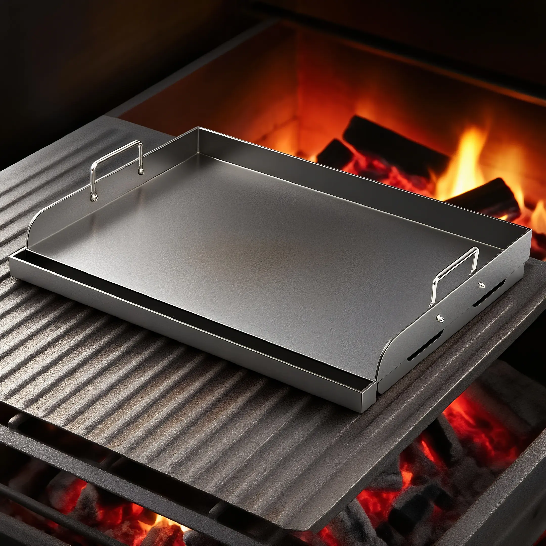 Griddle for Gas Grill, 17" x13” Universal Griddle Flat Top Plate with Removable Handles for Charcoal/Gas Stove, Nonstick Coating Cooking Griddle Plate Insert for Camping, Tailgating, Parties