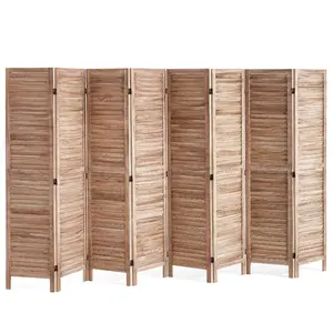 fathersdaygift VEVOR Wood Room Divider, 8 Panel Wood Folding Privacy Screen, 66.9 InchesTall Indoor Louvered Partition Divider, Portable Decoration Screen, for Room Separation, Home, Office, Restaurant Bedroom