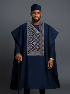 Men's African Style 3-Piece Set, Top Bottom Outer Robe Combo, Trendy New Arrival, Hot Selling Men's Fashion