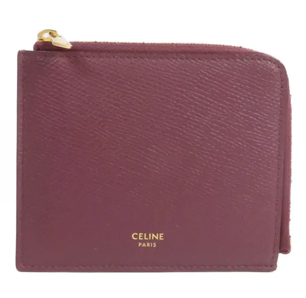Pre-owned Celine leather Clutches & Wristlets Zipped Red wallet 4000010117251