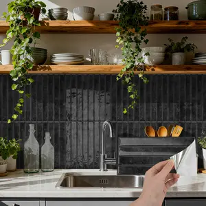 (24pcs) Peel & Stick 3D Tile Wall Stickers, Decorative Wallpaper, Easy Clean, Suitable for Bedroom Kitchen Bathroom, Indoor Use, 24.6cm X 12cm