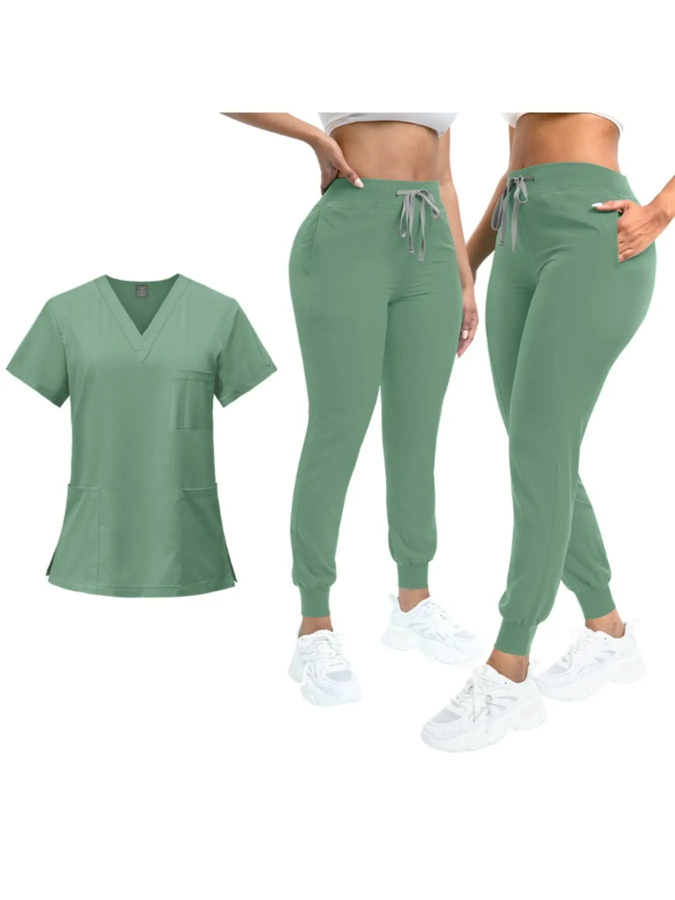 Soft Comfortable Summer Nurse Scrubs Set Short Sleeve Vneck Fitted Casual Womens Doctor Uniform Breathable for Hospital Outpatient Surgery Clinic