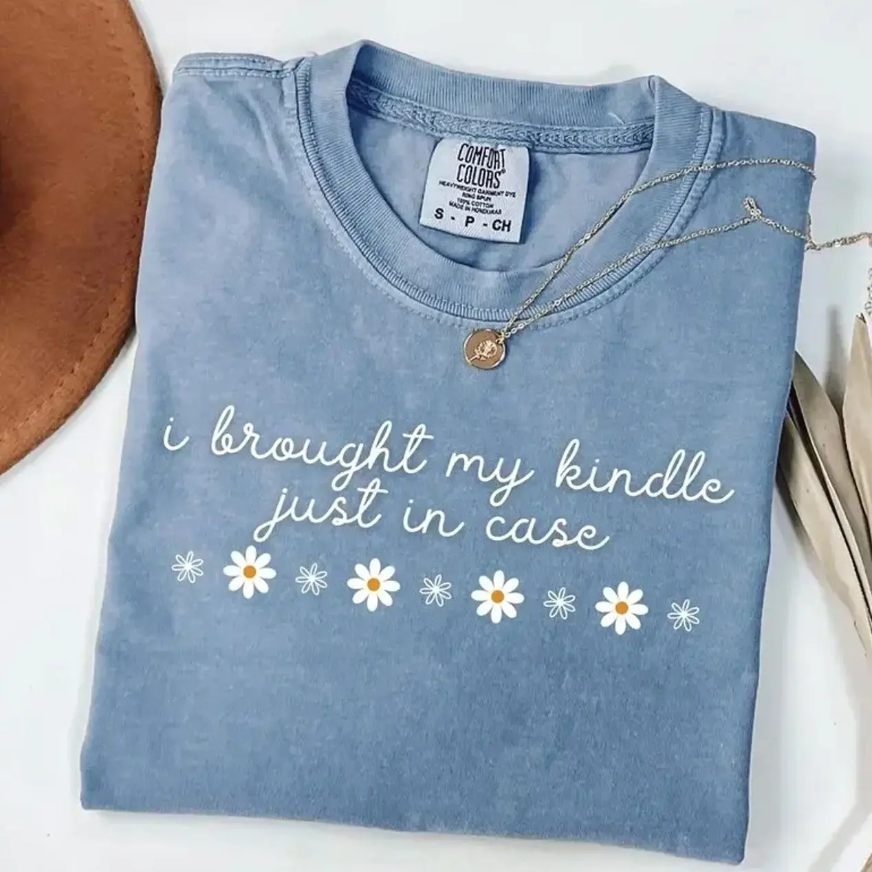 Comfort Colors I Brought My Kindle Just In Case TShirt, Book Lover Tee, Funny Reading Tshirt, Bookish Gift, Comfort Colors Graphic Tee, Casual Outfit, Vintage Wash Shirt, Oversized Women’s Outfit, Apr 8