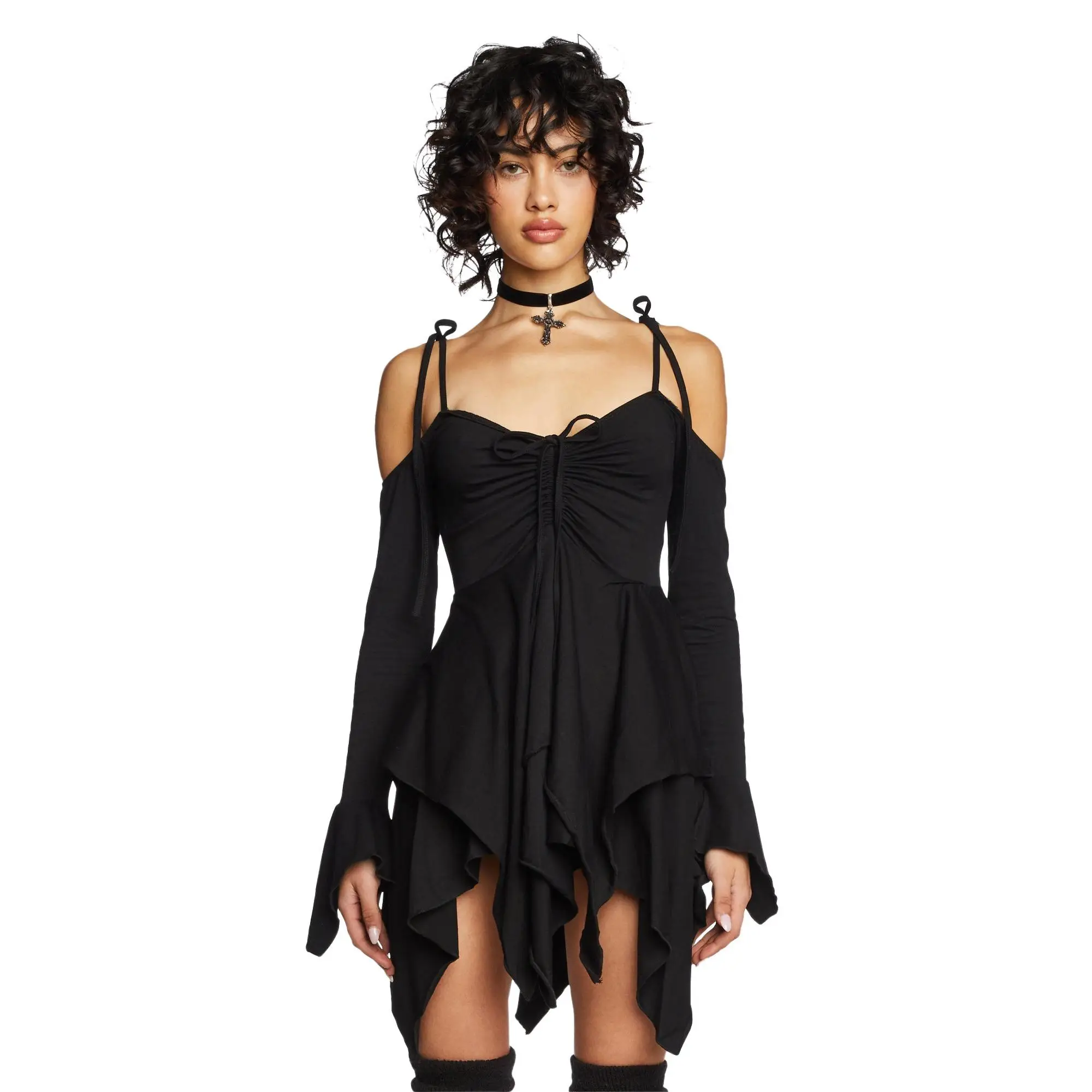 F is For Fairies Handkerchief Dress - Black