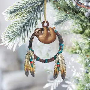 Sloth Native American - Unique Christmas Gift Decor Flat Acrylic Lightweight Ornament Cloth Room