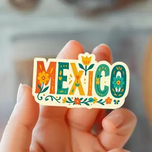 Mexico Vinyl Sticker: Floral Travel Decal, Waterproof, Laptop Water Bottle Decal Sticker