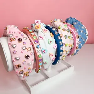 Conversation Heart & XO Headbands – Cute Hair Accessories, Pink & Denim Styles