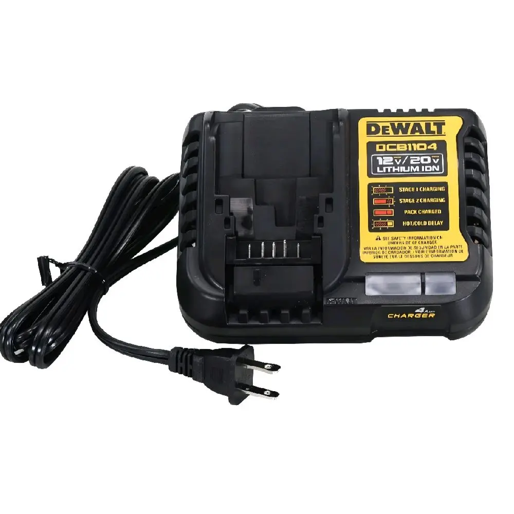 DEWALT 4A Fast Charging Power Tool Charger - 12V/20V/60V MAX Lithium Charger with Compatibility for XR FLEXVOLT Cordless Power Tools, Lithium Ion Battery, Cordless Tool Battery