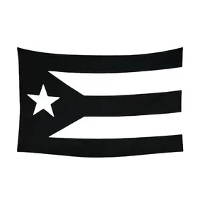 Puerto Rico Black and White Puerto Rican PR Flag | 3x5 Ft | LiteWeave Pro Series Printed 150D Polyester Light Peach colorful decorative Tapestry