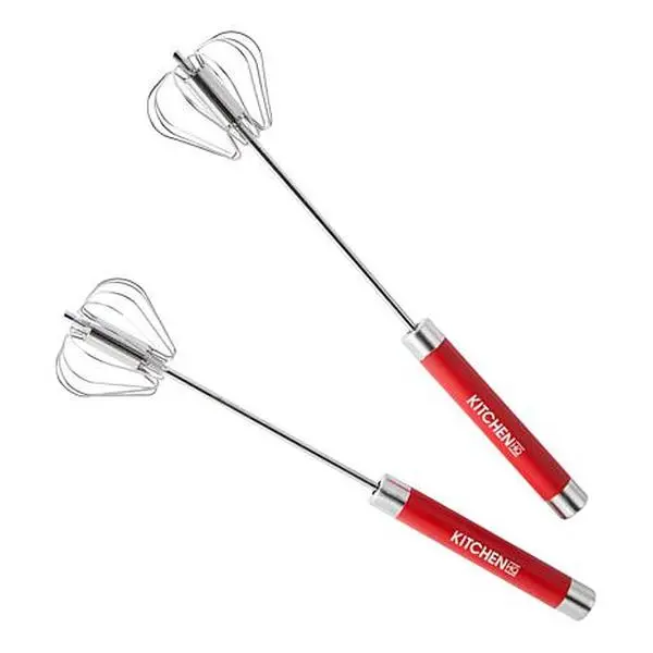 KitchenHQ 2-pack 12" Stainless Steel Push Whisks