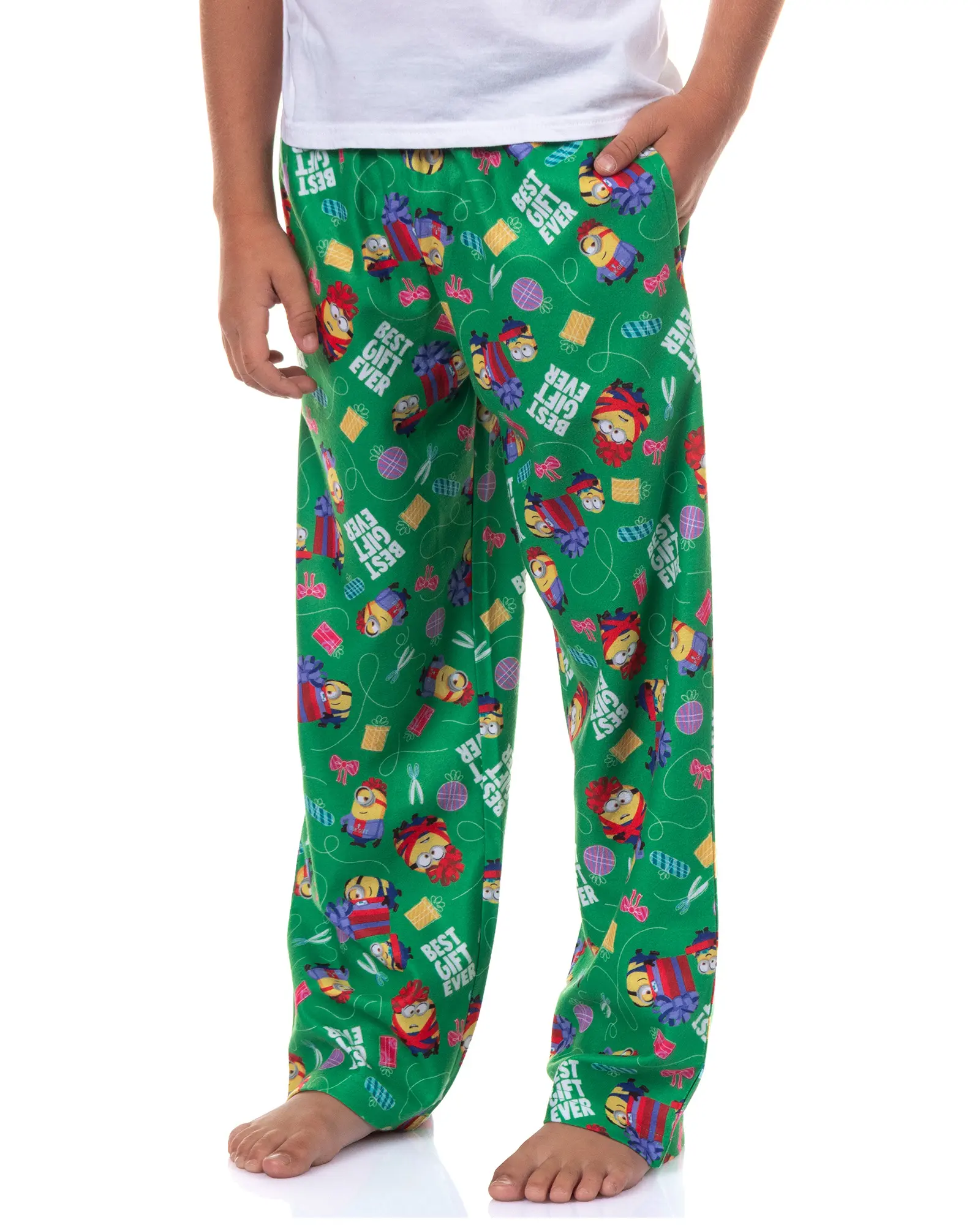 Minions Pajamas Boys' Best Gift Ever Flannel Kids Lounge Sleep PJ Pants