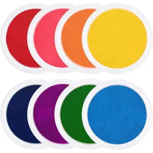 7" Large Ink Pads for  - Handprint Footprint Size Rainbow  Pad, Safe & Washable Ink Pad for Fingerprint Painting Card Making  Crafting Paper  Fabric Scrapbook  Birthday Gifts