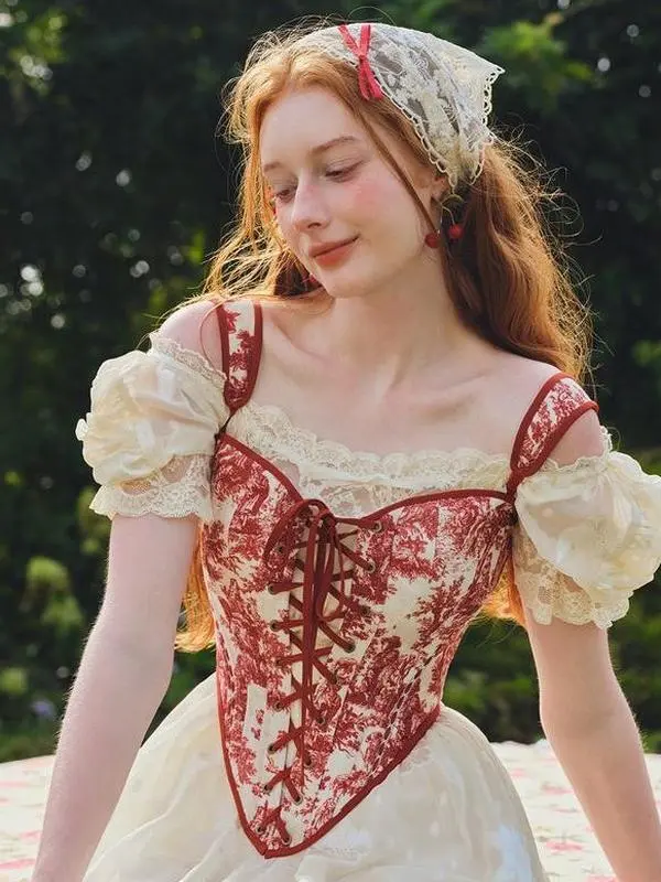 Red Winery Corset