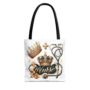 Crown & Stethoscope Nurse Tote Bag | Gift for Nurses, Nurse Appreciation, Medical Tote, Healthcare Bag, Work Tote, Nursing School