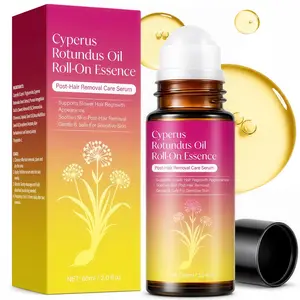 Roll-On Cyperus Rotundus Oil Serum, Natural Cypress Hair Growth Inhibitor Oil for Unwanted Body Hair Reduction, Post Shave Wax Soothing Skin Care Serum, Smoothing Irritated Skin, 2.02 Fl Oz