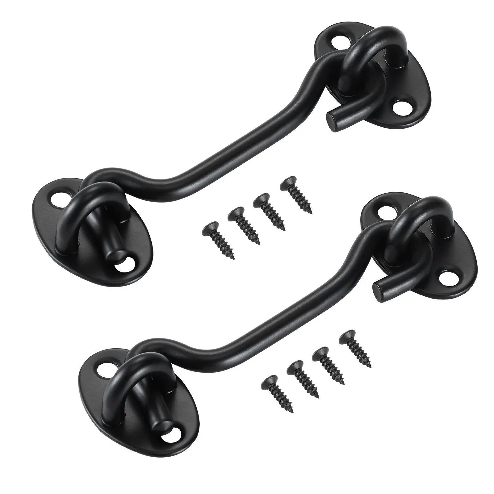 【DealsForYouDays】VEVOR Hook and Eye Gate Latch 2-PackBarn Door Latch Hook with Mounting ScrewsDoor Security Lock