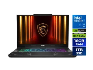 MSI Cyborg 17 - 17.3" FHD 144 Hz - Intel Core 9 270H(2.70-5.80 GHz) - GeForce RTX 5060 Laptop GPU - 16GB Memory DDR5 5600 - 1TB NVMe SSD Gen4x4 SSD - Windows 11 Home  (Cyborg 17 B2RWFKG-067US )