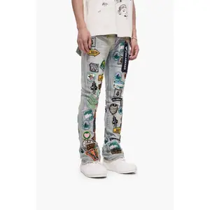 Axis Stacked Light Blue Jeans