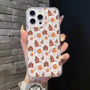 Magnetic Soft TPU Cellphone Casing - MagSafe-Compatible Aesthetic Gingerbread House Orange Protective Cover, Water-Resistant, Anti-Scratch, Lightweight, Secure-Fit for iPhone 11/12/13/14/15/16/17 Pro Max Handheld Devices Accessory