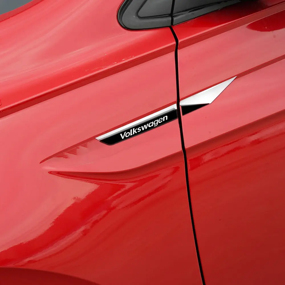 3D Metal Car Fender Side Blade Emblem Sticker Decal Car Decals Automotive Auto Decorative Accessories For Volkswagen VW Golf 4motion MTM Blue Motion Polo Scirocco CADDY Beetle Passat Touareg Jetta Tiguan Touran TSI TDI R32 MK4