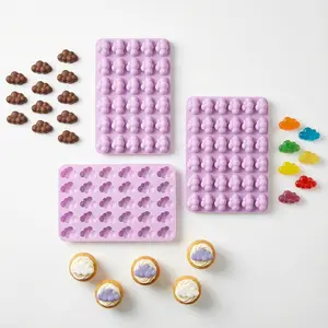 3pcs Cloud Shape Silicone Molds, DIY Chocolate Candy Dessert Cake Decoration, Baking Molds for Home Bakers, Perfect for Parties & Gifts