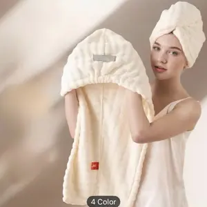 1pc Women's Wide-Tail Design Extra Large Thickened Hair Towel, Super Absorbent Quick-Dry Hair Wrap for Home and Travel, Suitable for Drying Curly, Long, and Thick Hair