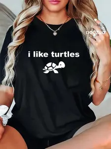 100% Cotton I Like Turtles Cute Funny Turtle Pet for Turtle Lovers T-Shirt