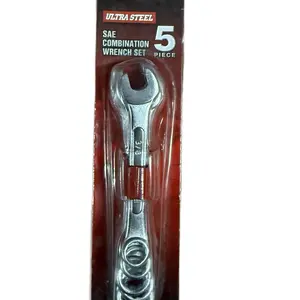 Ultra Steel SAE Combination Wrench Set - 5 Piece (3/8, 7/16, 1/2, 9/16, 5/8in)