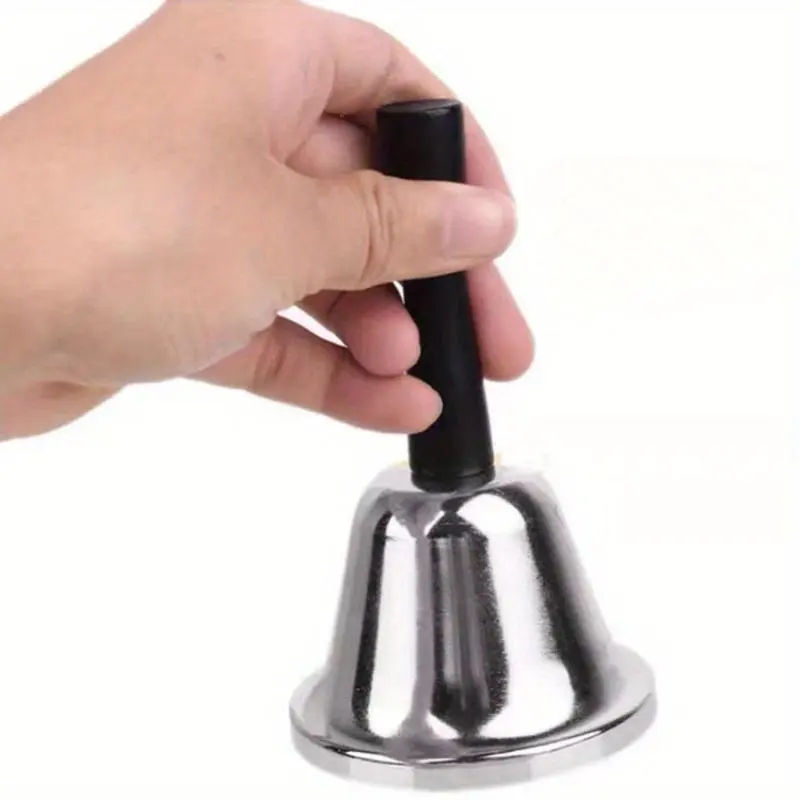 Stainless Steel Bell, 1 Count Handheld Bell for Class, Loud Hand Bell, Musical Instrument for Adults, Dinner Bells for Classroom, Party, Wedding